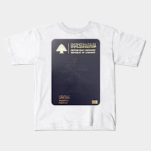 Republic of Lebanon Passport Cover Kids T-Shirt